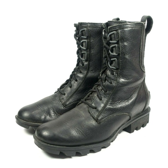 sorel phoenix waterproof leather combat boots